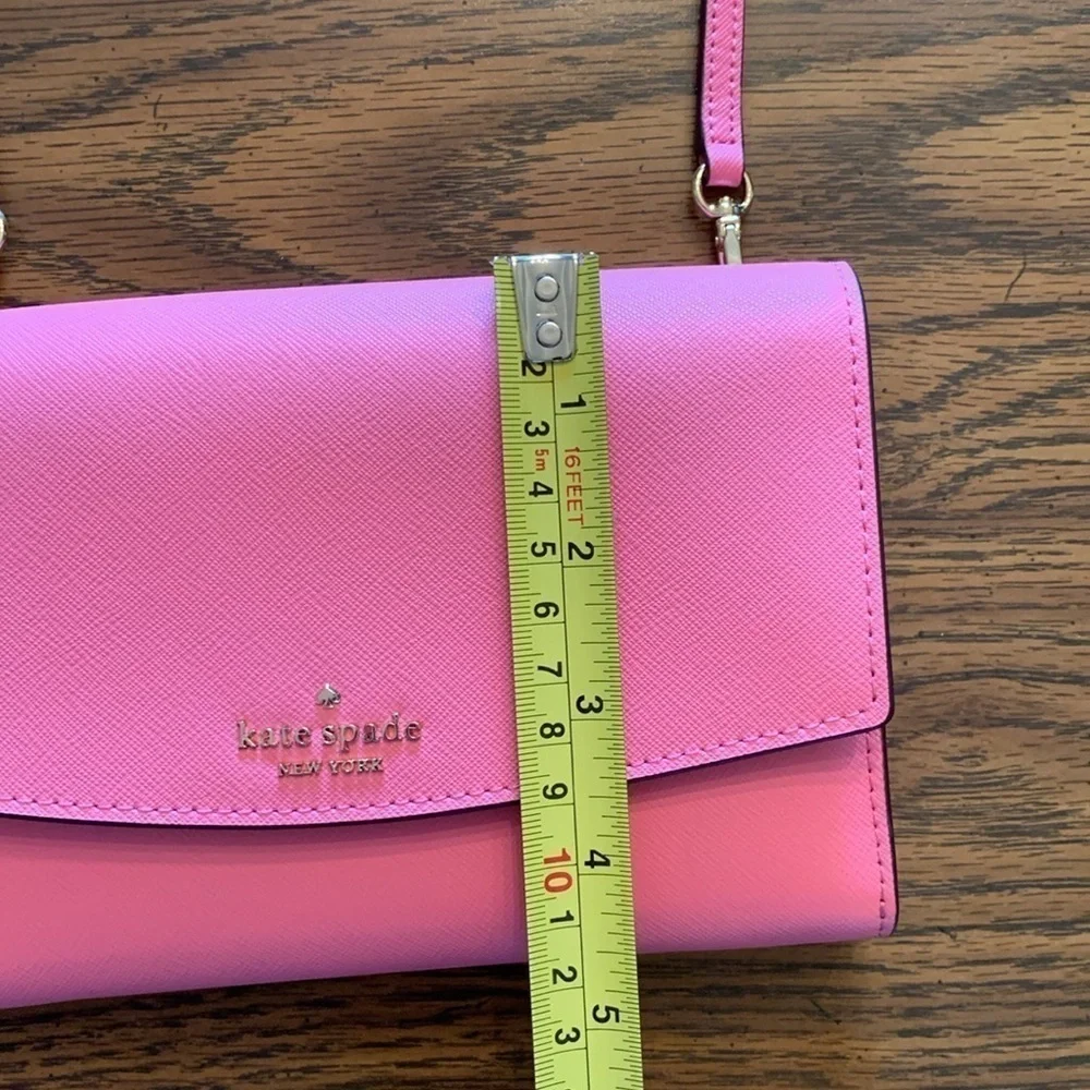 Kate Spade Pink Long Shoulder/Crossbody. 6 card slots Int Zip Pocket. EUC!‌‌‌‌‌‌